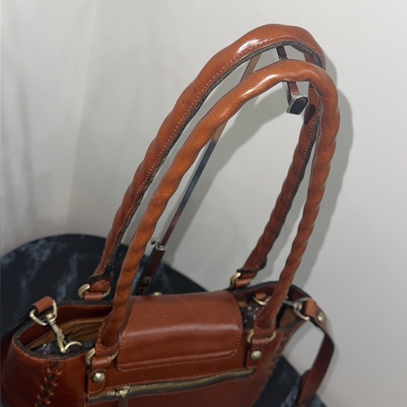 PATRICIA NASH Handbag Rosalia Brown Cognac Leather Shoulder Bag AUTHENTIC - Picture 7 of 11